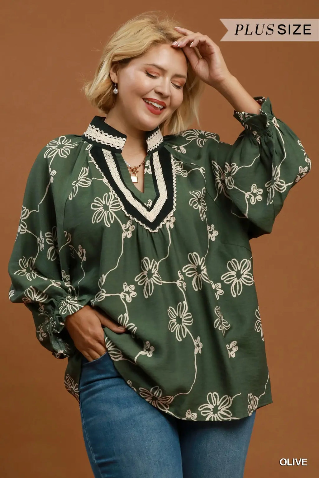 Floral Printed Balloon Sleeve Blouse
