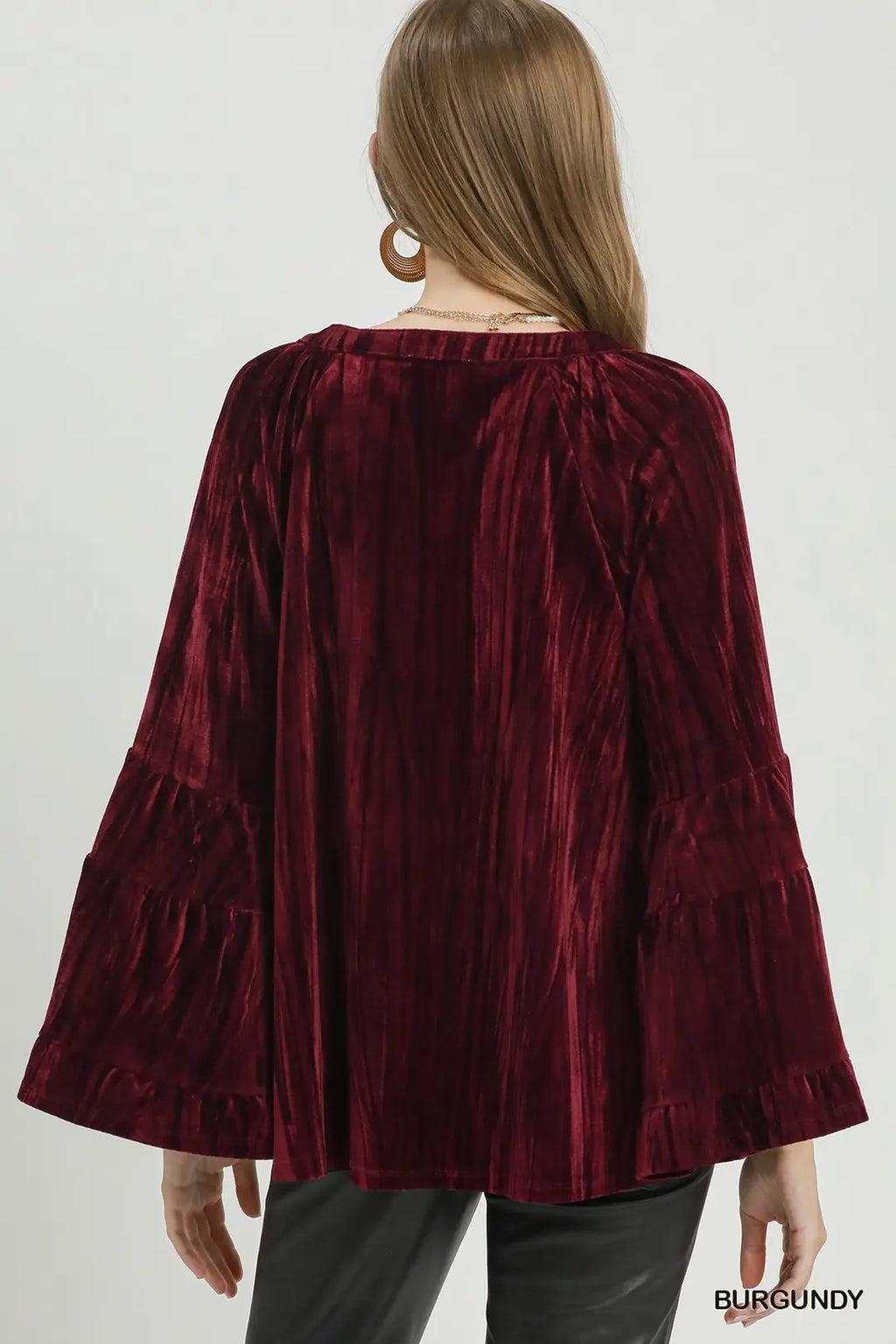 Velvet Bell Sleeve Top